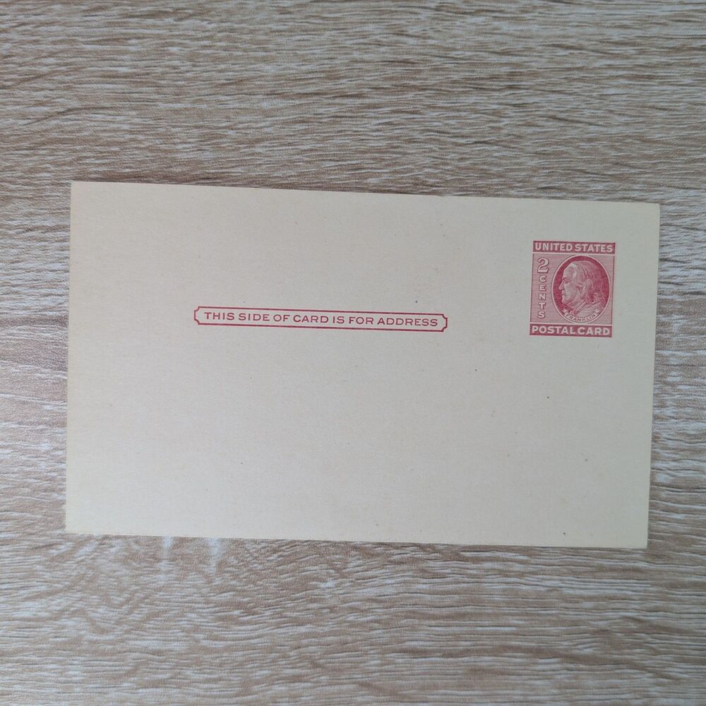 Vintage 2 Cent Franklin US Postal Card Unused Antique Postcard
